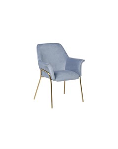 Кресло велюровое серо голубое на металлических ножках голубой 71x87x58 см Garda decor