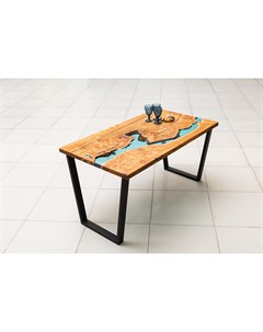 Обеденный стол голубой 80 0x75 0x145 0 см Woodzpro