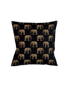 Интерьерная подушка группа слонов в черном черный 45x12x45 см Object desire
