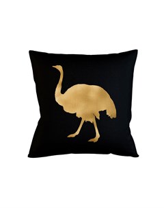 Интерьерная подушка золотой страус мультиколор 45x45 см Object desire