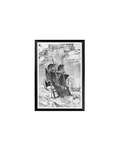 Арт постер брейгель корабль в бурном море мультиколор 45 0x66 0x2 0 см Object desire