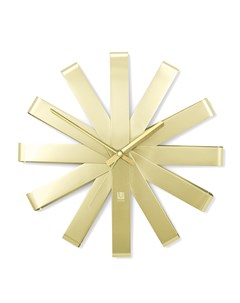 Часы настенные ribbon золотой 30x30x6 см Umbra