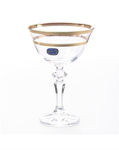 Набор бокалов для мартини кристина золотой лист 6 шт золотой Crystalex bohemia