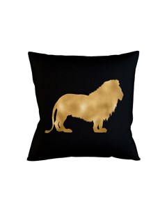 Интерьерная подушка золотой лев черный 45x12x45 см Object desire