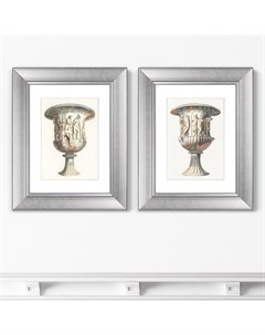 Набор из 2 х репродукций картин в раме medici vase ii 1697г серый 41x51 см Картины в квартиру
