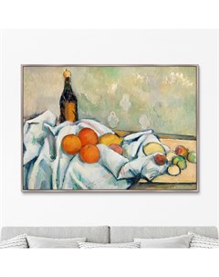 Репродукция картины на холсте bottle and fruits 1890г мультиколор 105x75 см Картины в квартиру