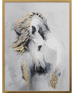Картина белая лошадь серый 50x70 см Garda decor
