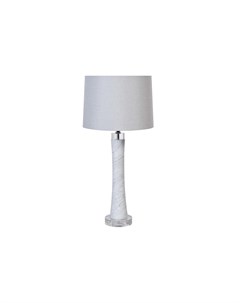 Лампа настольная из мрамора с белым абажуром белый 76 см Garda decor