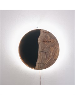 Светильник из дуба и эпоксидной смолы коричневый 2 см Wowbotanica