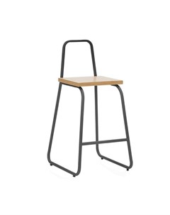 Полубарный стул bauhaus с высокой спинкой черный 43 0x92 0x50 0 см Woodi