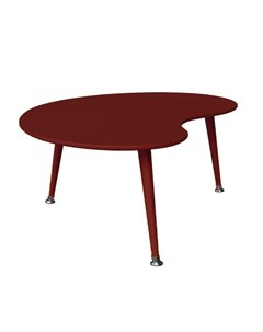 Журнальный стол почка монохром красный 90x60x43 см Woodi