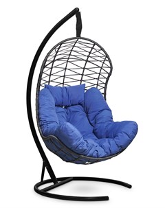 Подвесное кресло кокон барселона с синей подушкой синий 110x195x110 см Лаура