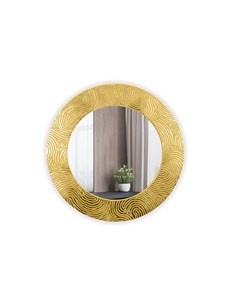 Зеркало круглое настенное fashion mark 90 золотой 4 см Inshape