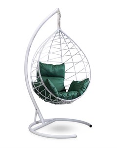 Подвесное кресло кокон alicante белое с зеленой подушкой белый 110x195x110 см Лаура