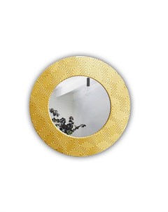 Золотое зеркало круглое настенное pyramid 75 золотой 3 см Inshape