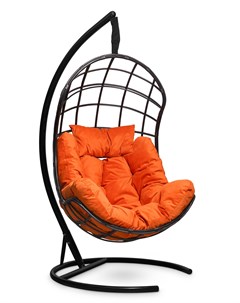 Подвесное кресло кокон барселона плюс с оранжевой подушкой оранжевый 110x195x110 см Лаура