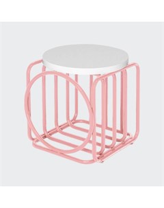 Журнальный стол bauhaus by varya schuka розовый 45x47x45 см Woodi