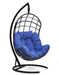Подвесное кресло кокон барселона плюс с синей подушкой синий 110x195x110 см Лаура