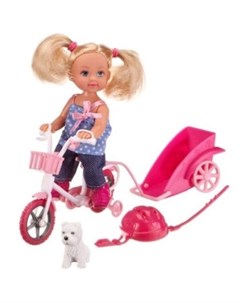 Кукла эви на велосипеде с собачкой 10 5730783 Simba