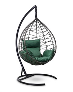 Подвесное кресло кокон alicante черно золотое с зеленой подушкой черный 110x195x110 см Лаура