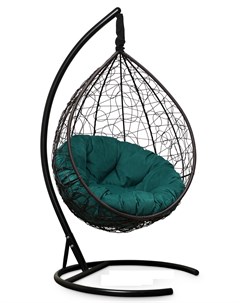 Подвесное кресло кокон sevilla verde velour коричневое с зеленой подушкой коричневый 110x195x110 см Лаура