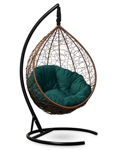 Подвесное кресло кокон sevilla verde velour горячий шоколад с зеленой подушкой коричневый 110x195x11 Лаура