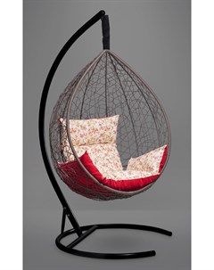 Подвесное кресло кокон sevilla elegant горячий шоколад с красной розовой подушкой коричневый 110x195 Лаура