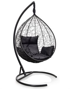 Подвесное кресло кокон sevilla черное с черной подушкой черный 110x195x110 см Лаура