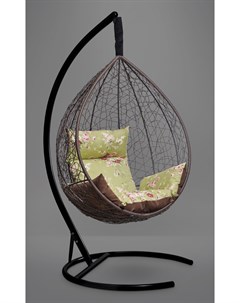 Подвесное кресло кокон sevilla elegant коричневое с коричневой зеленой подушкой коричневый 110x195x1 Лаура