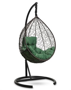 Подвесное кресло кокон sevilla comfort коричневое с зеленой подушкой коричневый 105x195x105 см Лаура