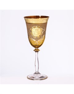 Набор фужеров для вина медовый версаче богемия b g 6 шт золотой Balvinglass