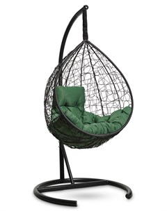 Подвесное кресло кокон sevilla comfort черное с зеленой подушкой черный 105x195x105 см Лаура