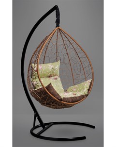 Подвесное кресло кокон sevilla elegant горячий шоколад с коричневой зеленой подушкой коричневый 110x Лаура