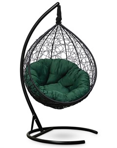 Подвесное кресло sevilla verde черное с зеленой подушкой черный 110x195x110 см Лаура
