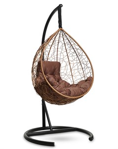 Подвесное кресло кокон sevilla comfort горячий шоколад с коричневой подушкой коричневый 105x195x105  Лаура