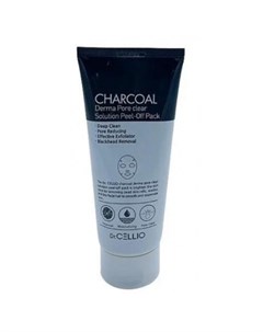 Маска для лица с древесным углем charcoal derma pore clear solution peel off pack Dr.cellio