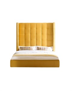 Кровать arlo 200 200 желтый 218x160x215 см Idealbeds