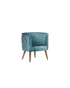 Кресло велюровое на металлических ножках бирюзовый 67x77x73 см Garda decor