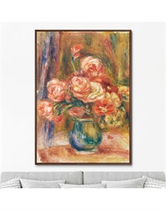 Репродукция картины на холсте vase of roses 1890г мультиколор 75x105 см Картины в квартиру