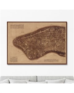 Репродукция картины на холсте new york city photo i 1922г коричневый 105x75 см Картины в квартиру
