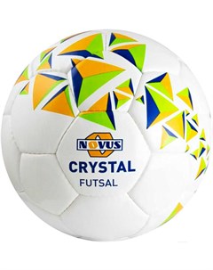 Футбольный мяч Crystal Futsal PVC размер 4 белый синий оранжевый Novus