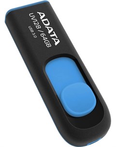 USB Flash DashDrive UV128 Black Blue 64GB AUV128 64G RBE A-data