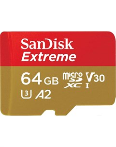 Карта памяти Extreme microSDXC 64GB адаптер SDSQXA2 064G GN6MA Sandisk