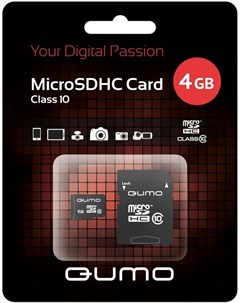 Карта памяти microSDHC Class 10 4GB QM4GMICSDHC10 Qumo