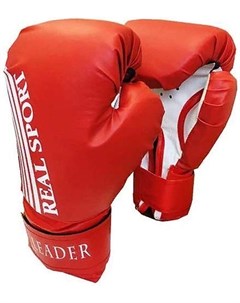 Боксерские перчатки Leader 10 Oz красный Real sport