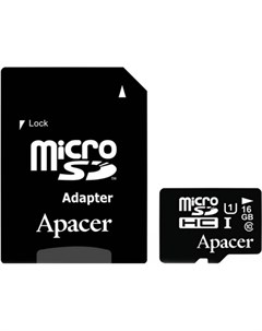 Карта памяти microSDHC UHS I Class 10 16GB адаптер AP16GMCSH10U1 R Apacer