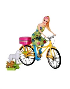 Кукла на велосипеде с собачками DV T 1746 Darvish