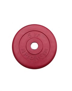 Диск для штанги обрезиненный d 26 мм 5 0 кг красный Profigym