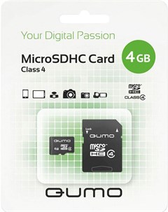 Карта памяти microSDHC Class 4 4GB QM4GMICSDHC4 Qumo