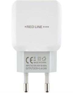 Зарядное устройство NC 2 4A 2xUSB 2 4A кабель Type C Black УТ000013632 Red line